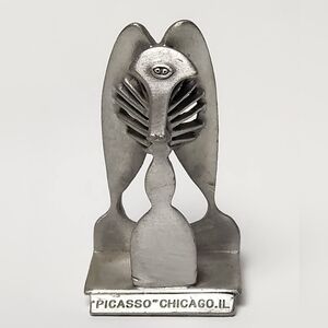 Picasso Chicago IL Silver Pewter Spoontiques Sculpture